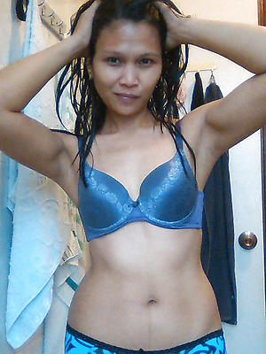 low-spirited grown-up filipina unclothed